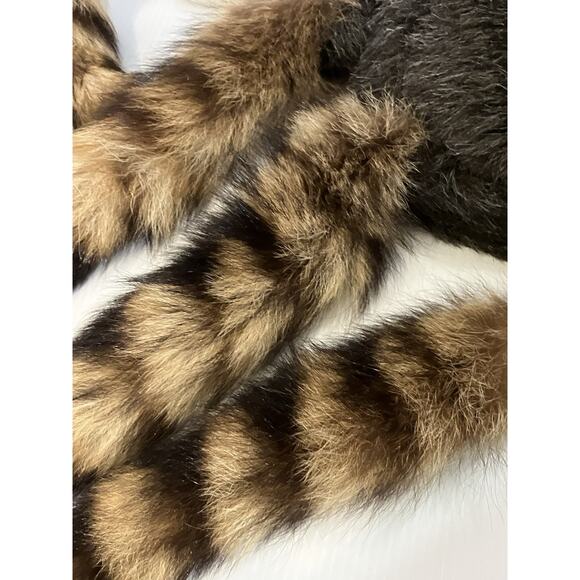 Coonskin Caps Adult Lg Set Of 4 Real Coon Tail Winter Hat Boone Davey Crockett - Picture 3 of 5